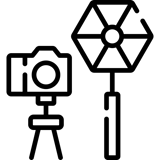 Camera and lighting icon