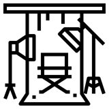 Overhead studio lighting rig icon